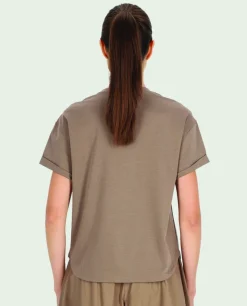 Gładki t-shirt w kolorze beżowym