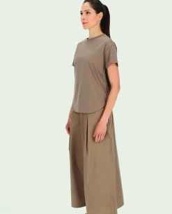 Gładki t-shirt w kolorze beżowym
