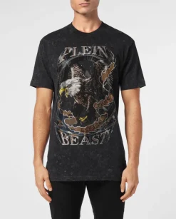 Grafitowy T-shirt z motywem orła