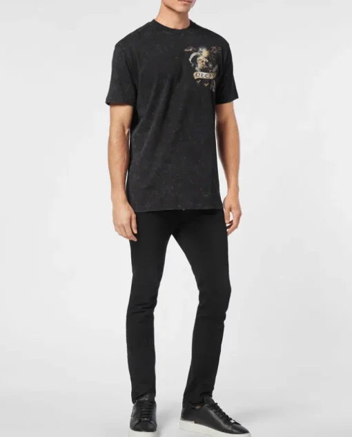 Grafitowy T-shirt z motywem orła