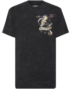 Grafitowy T-shirt z motywem orła