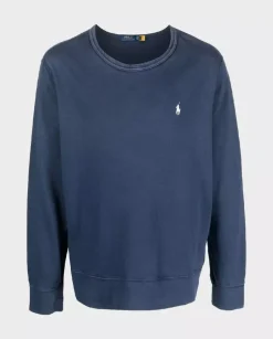Granatowa bluza z haftowanym logo