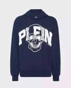 Granatowa bluza z kapturem Skull