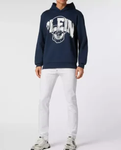 Granatowa bluza z kapturem Skull
