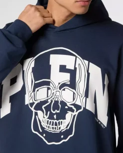 Granatowa bluza z kapturem Skull
