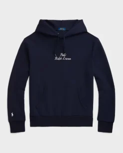 Granatowa bluza z kapturem z logo
