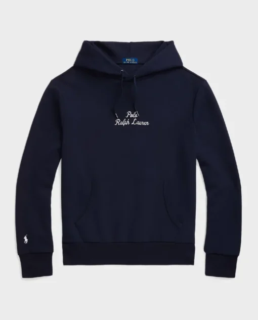 Granatowa bluza z kapturem z logo