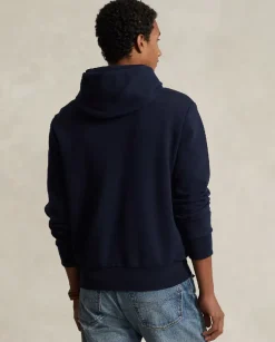 Granatowa bluza z kapturem z logo