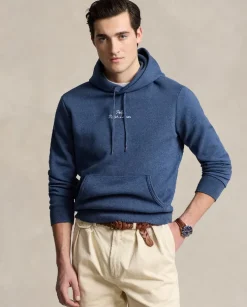 Granatowa bluza z kapturem z logo