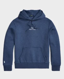 Granatowa bluza z kapturem z logo