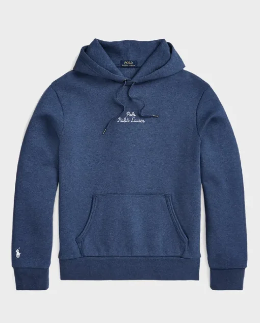 Granatowa bluza z kapturem z logo