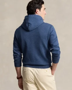 Granatowa bluza z kapturem z logo