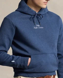 Granatowa bluza z kapturem z logo