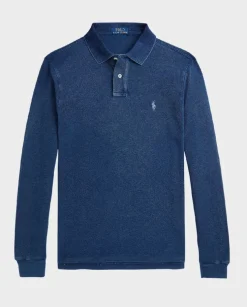 Granatowa bluzka polo z logo Slim Fit