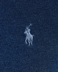 Granatowa bluzka polo z logo Slim Fit