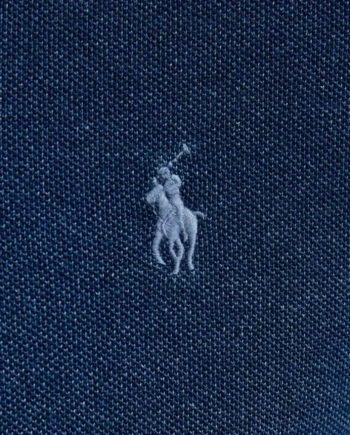 Granatowa bluzka polo z logo Slim Fit