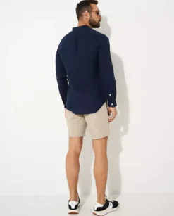 Granatowa koszula Slim Fit z logo