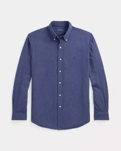 Granatowa koszula z logo Custom Fit