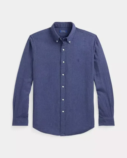 Granatowa koszula z logo Custom Fit