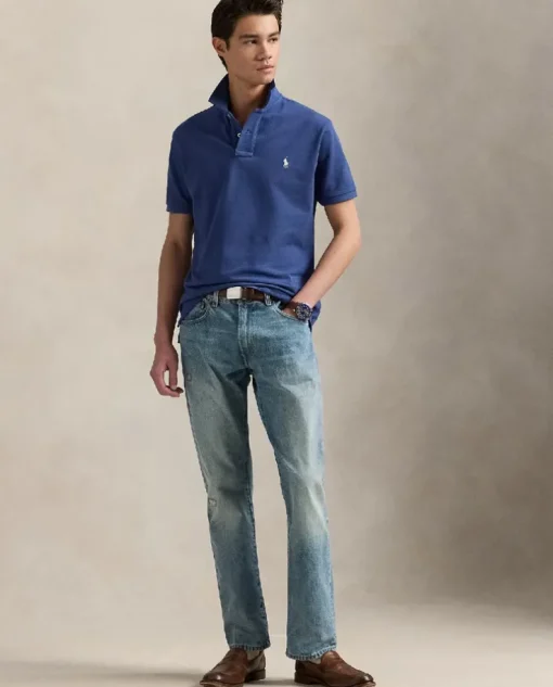 Granatowa koszulka polo Custom Slim Fit