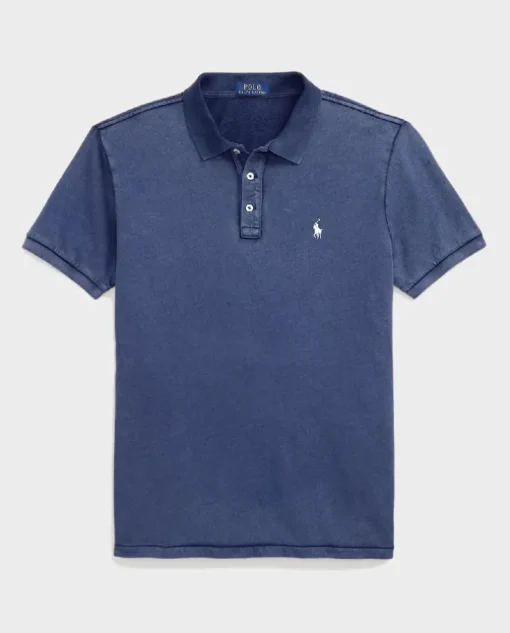 Granatowa koszulka polo Custom Slim Fit