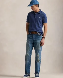 Granatowa koszulka polo Custom Slim Fit