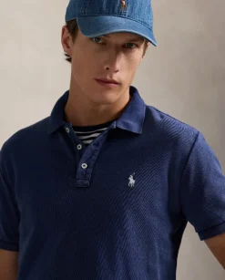Granatowa koszulka polo Custom Slim Fit