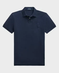 Granatowa koszulka polo Custom Slim Fit