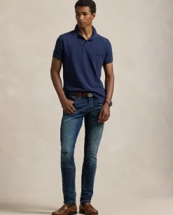 Granatowa koszulka polo Custom Slim Fit
