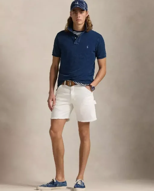 Granatowa koszulka polo Custom Slim Fit