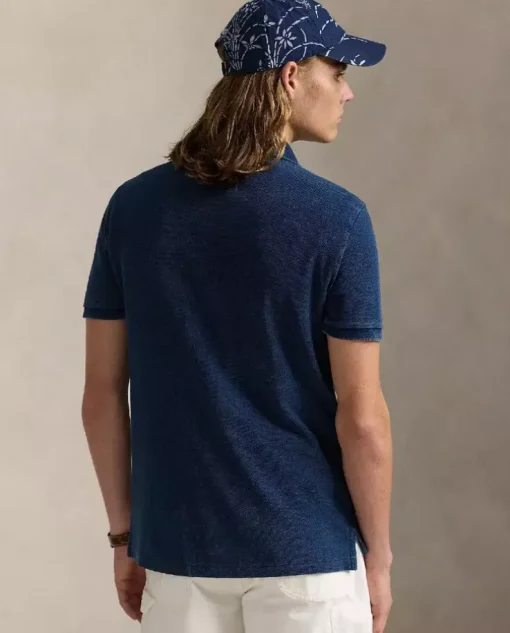 Granatowa koszulka polo Custom Slim Fit