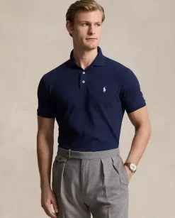 Granatowa koszulka polo Custom Slim Fit