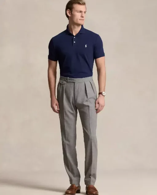 Granatowa koszulka polo Custom Slim Fit
