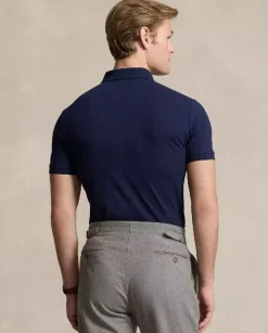 Granatowa koszulka polo Custom Slim Fit