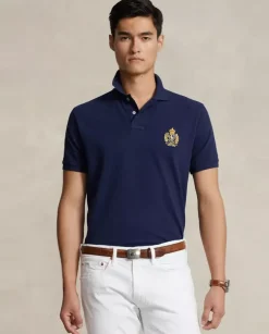Granatowa koszulka polo Custom Slim Fit