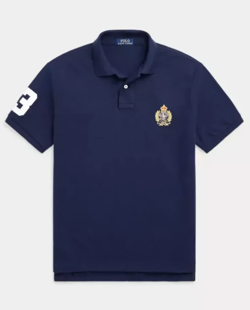 Granatowa koszulka polo Custom Slim Fit