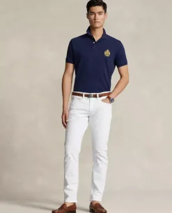 Granatowa koszulka polo Custom Slim Fit