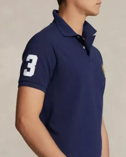 Granatowa koszulka polo Custom Slim Fit