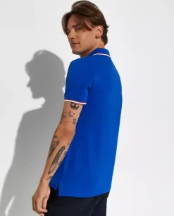 Granatowa koszulka polo Custom Slim Fit