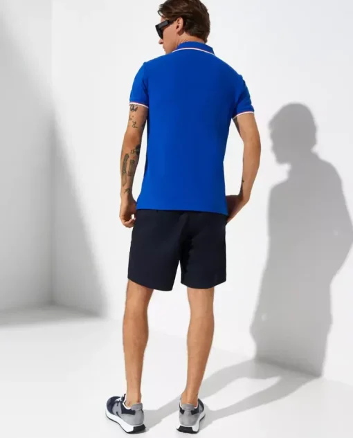 Granatowa koszulka polo Custom Slim Fit