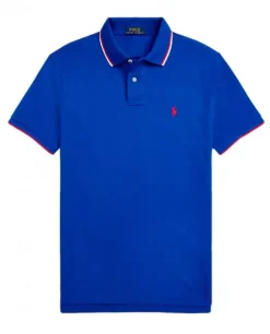 Granatowa koszulka polo Custom Slim Fit
