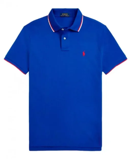 Granatowa koszulka polo Custom Slim Fit