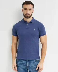 Granatowa koszulka polo z logo Slim Fit