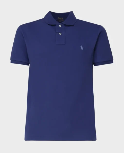 Granatowa koszulka polo z logo Slim Fit
