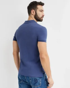 Granatowa koszulka polo z logo Slim Fit