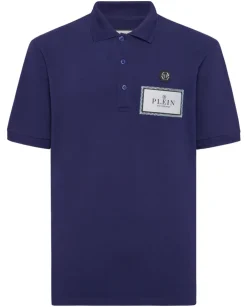 Granatowa koszulka polo z logo
