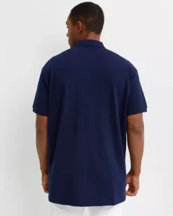 Granatowa koszulka polo z logo Regular Fit
