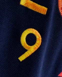 Granatowa koszulka polo z logo Regular Fit