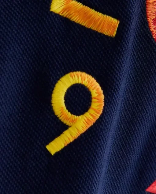 Granatowa koszulka polo z logo Regular Fit