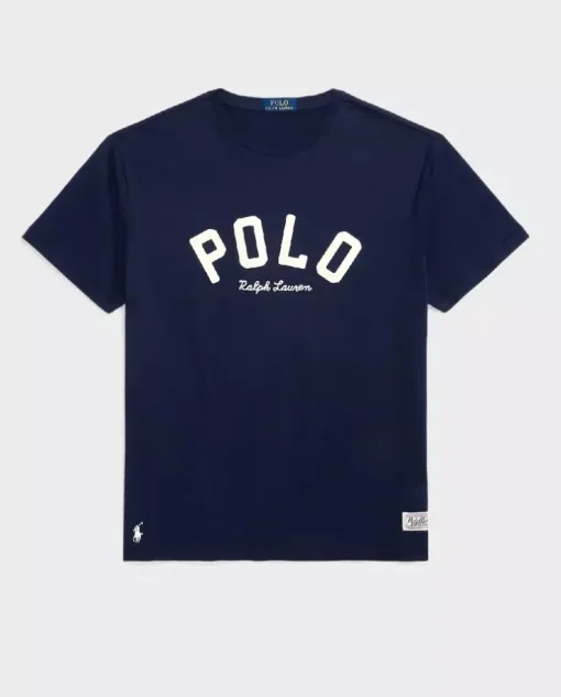 Granatowa koszulka z logo Classic Fit